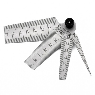 1-29mm Folding Welding Taper Gauge Internal Diameter Hole Gap Slot Bore Ruler