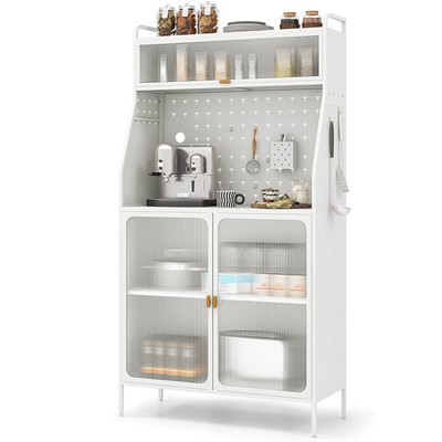 5-tier Metal Kitchen Bakers Rack w/ 5-position Adjustable Shelf  Pegboard 8