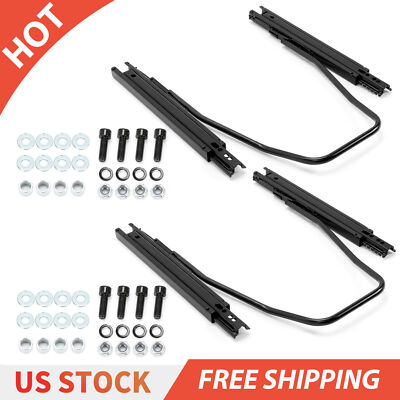 1 Pair Adjustable Universal Racing Seat Dual Lock Sliders Mount Rail Bracket Kit