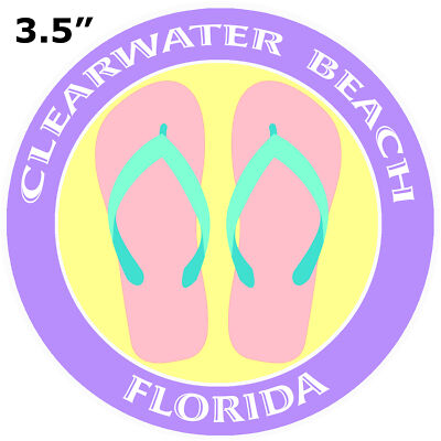 Flip Flops Clearwater Beach Florida - Car Truck Window Bumper Sticker Decal