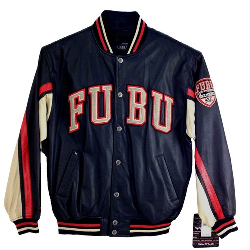 ジャケット・アウター 90s FUBU real leather bomber jacket Vintage FUBU, MEN'S COWHIDE LEATHER BOMBER JACKET, F99001