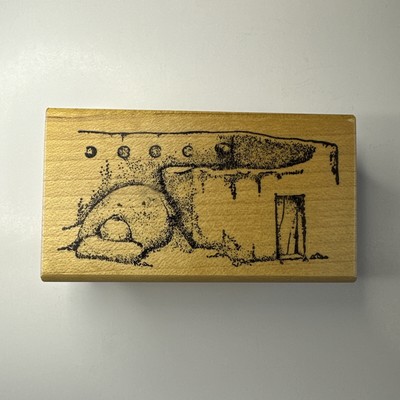 Southwest Adobe Dwelling The Artist Stamp Wood Mounted Rubber Stamp 1-5/8 x3 