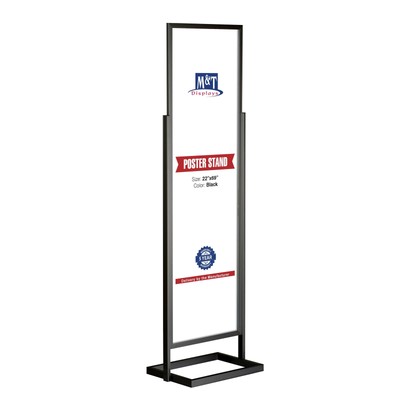 Metal Eco Infoboard Pedestal Poster Holder Sign Double Sided Slide-In 22x69 inch