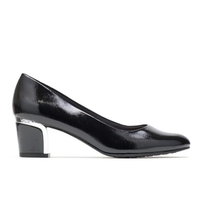 Женский мягкий стиль Deanna Black Cross Hatch Patent/Silver Heel 7,5 м Каблук