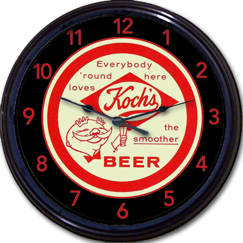 Kochs Beer Coaster Wall Clock Dunkirk NY Koch
