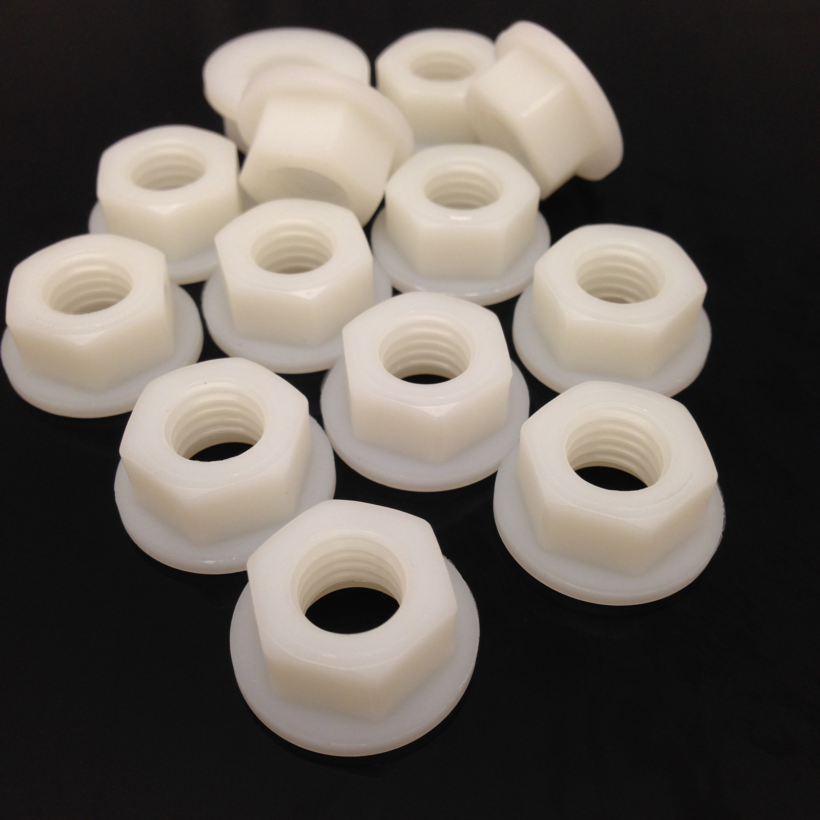 M2 M3 M4 M5 M6 M8 M10 M12 M16 FLANGED NYLON HEXAGON FULL NUTS