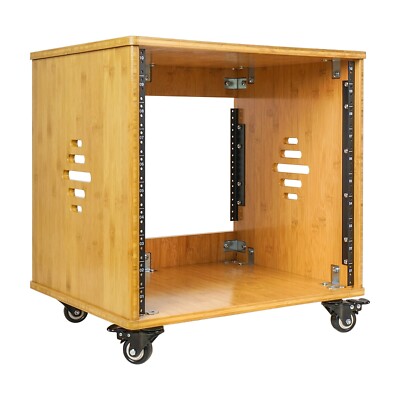 Sound Town DIY 10U Solid Bamboo Studio Rack - 16'' Depth, Ventilation STBR-10UW