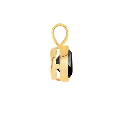 Pre-owned Shine Brite With A Diamond 2.50 Ct Round Cut Black Solid Real 18k Yellow Gold Bezel Pendant 18" Necklace