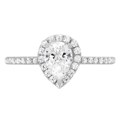 Pre-owned Pucci 1.02ct Pear Vvs1 Simulated Diamond Halo Promise Engagement Ring 14k White Gold