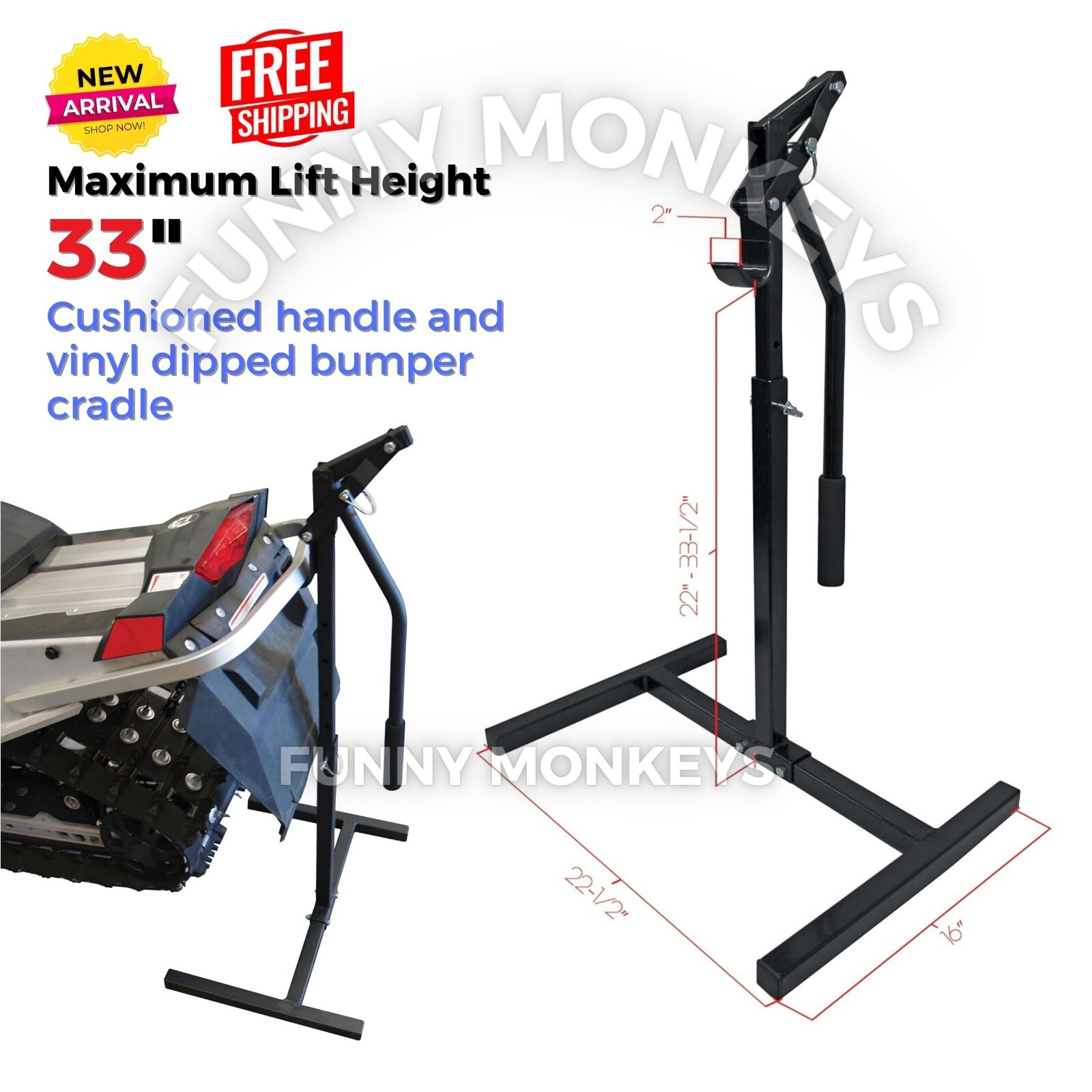 Snowmobile Lever Lift Stand Jack Front/Rear Bumper Sled