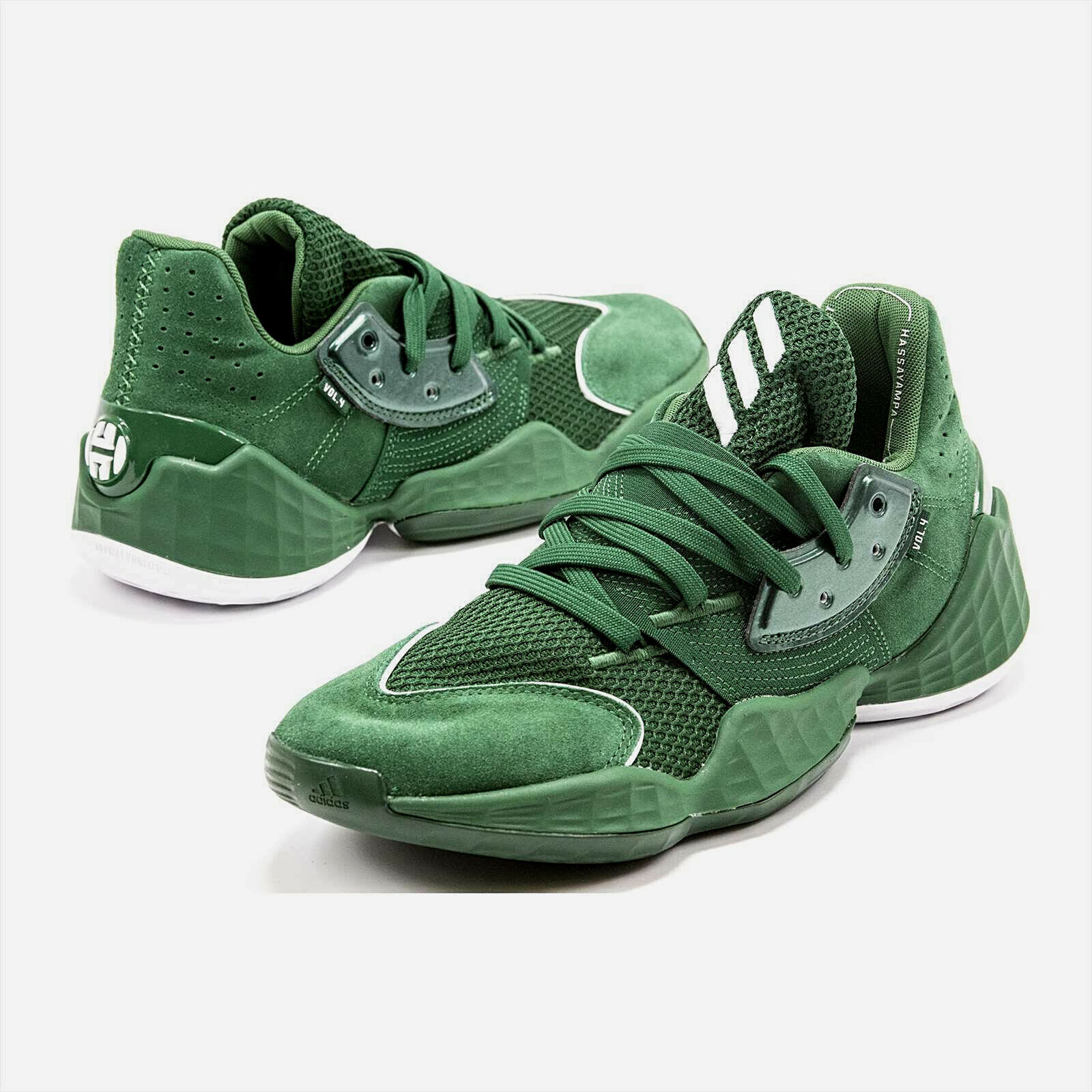 Mens adidas Harden Vol 4 Dark Green Basketball Shoes EF9785 Mens adidas Harden Vol 4 Dark Green Basketball Shoes EF9785