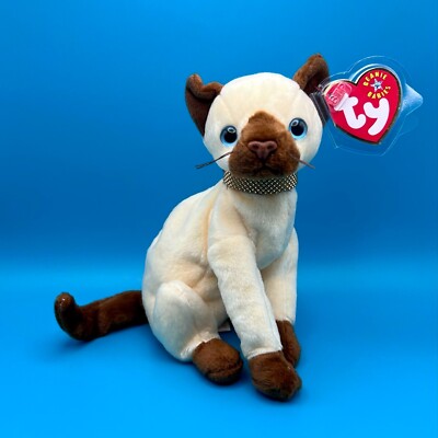 TY Beanie Baby - SIAM the Siamese Cat (7 inch)
