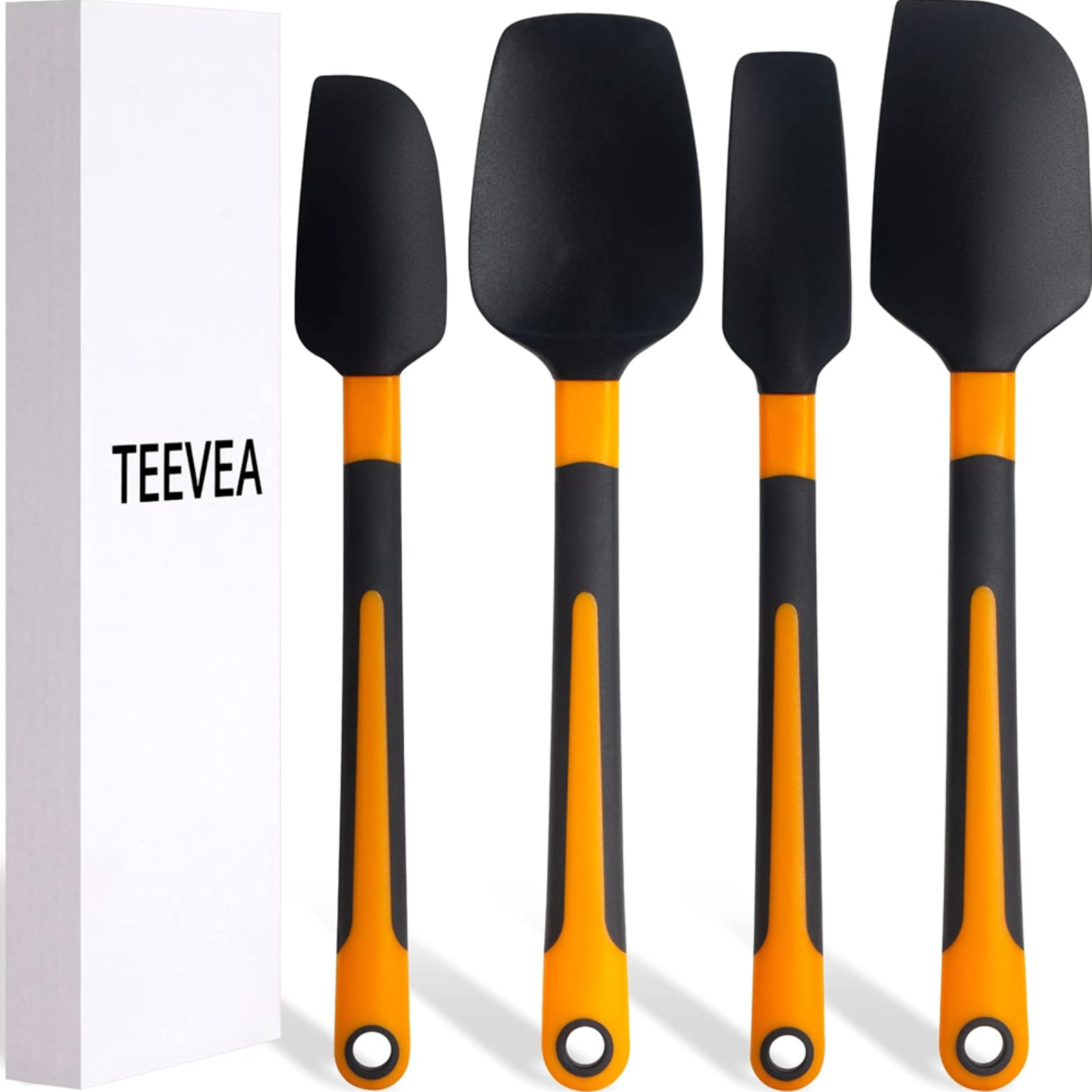TEEVEA 4pc Silicone Utensil Spatula Set ULTRA Heat Resistant Baking Kitchen