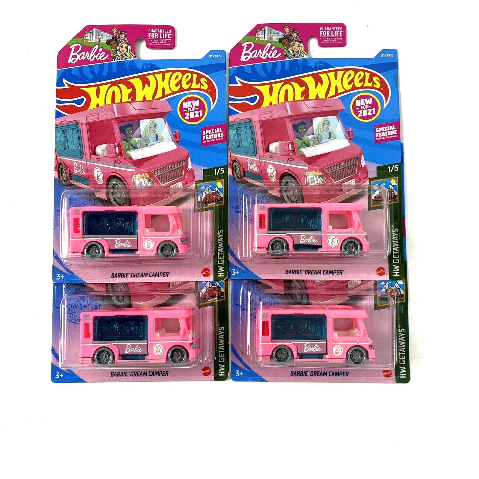 Lot Of 4 Pink Barbie Dream Camper 2021  Special Feature