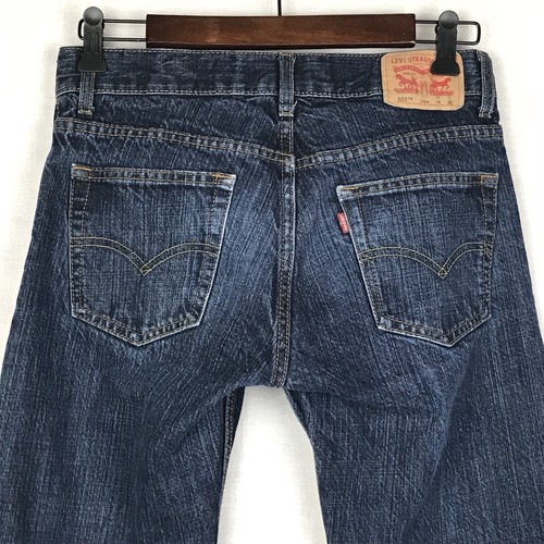 Levis 505 Boys Jeans Blue Denim Dark Wash Straight Leg Size 16 Regular Fit 28x28