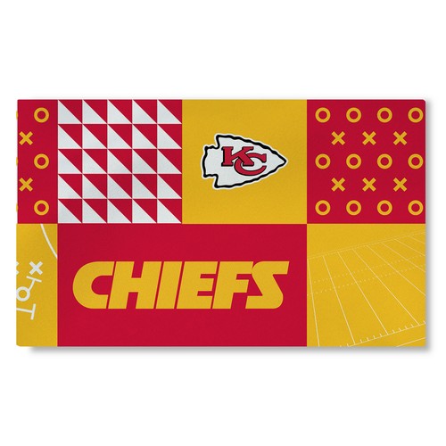 Моющийся коврик для гостиной с цветными блоками Northwest NFL Kansas City Chiefs, 36 X 60