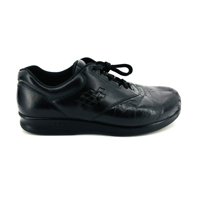 Womens 9 W Wide SAS Free Time Black Leather Tripad Comfort Casual Walking Shoes