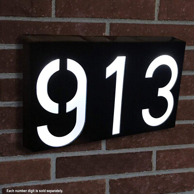 LED Solar House Number Light Address Signs Illuminate for Home Garden Door Plate