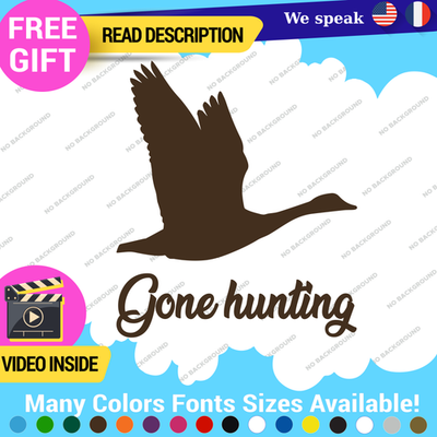 Flying Goose Gone Hunting Stickers Decals Vinyl Waterfowl Hunting Truck Bird Car