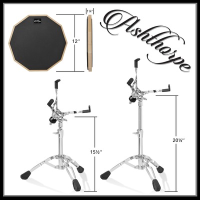 12" Practice Pad Drum Set with Snare Stand, Carrying Bag, Drumsticks