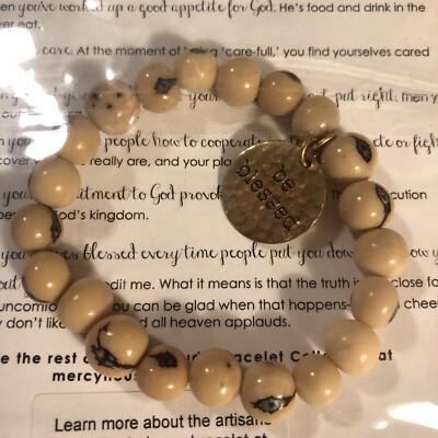 Beatitude Bracelet Fair Trade Friday Mercy House Matthew 5:1-12 New Brown Faith