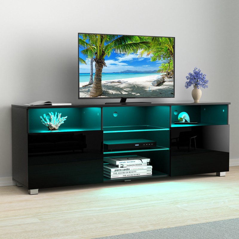Cabinet High Glossy With Led Entertainment Center For 55