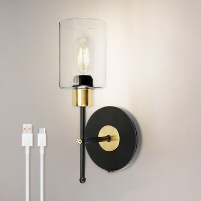 Metal Wall Sconce Wall Light Battery Operated Wireless Rechargeable Lamp Fixture