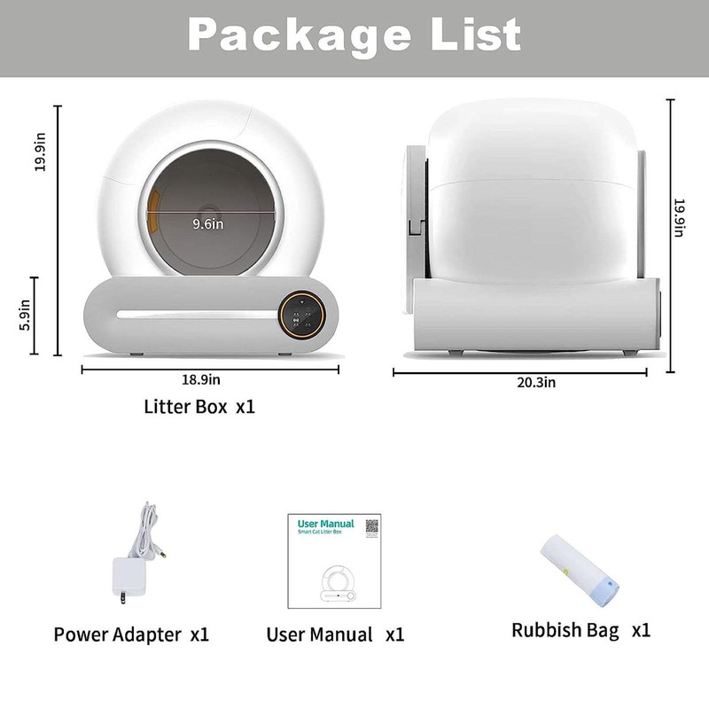 Smart Cat Litter Box Automatic Self-Cleaning Litter Box WiFi APP for Multi Cats