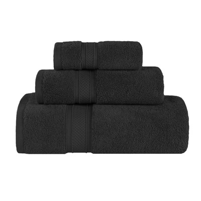 Cotton Chevron 3 Piece Towel Set, Zero Twist, Quick Dry, Home Essentials, Sho...