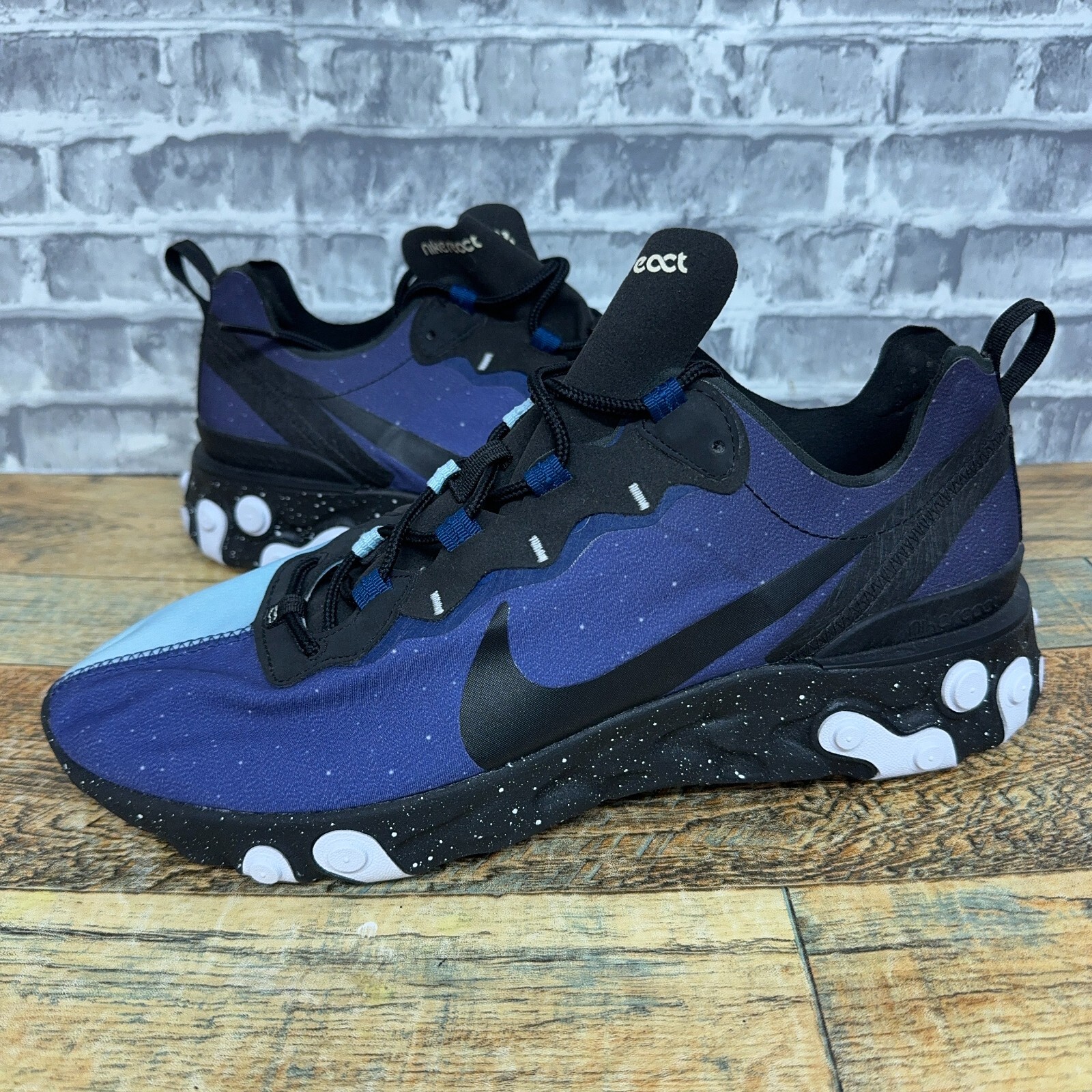 nike react element 55 sneakers in blue