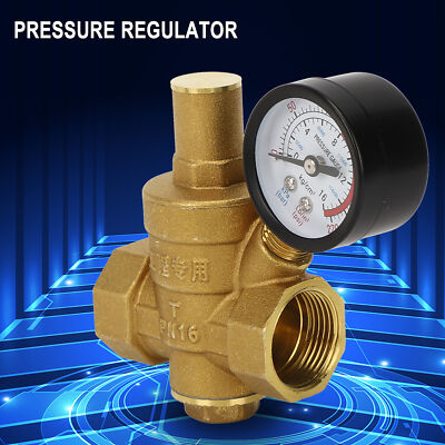 Brass DN20 3/4  Adjustable Water Pressure Reducing Regulator Valves With Gauge