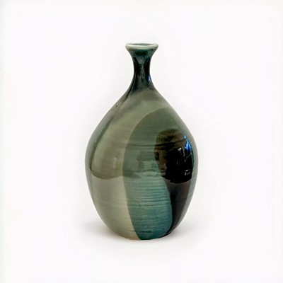 Stearns Handcraft Studio Vase Green Blue Ceramic Glazed Decor 9  H