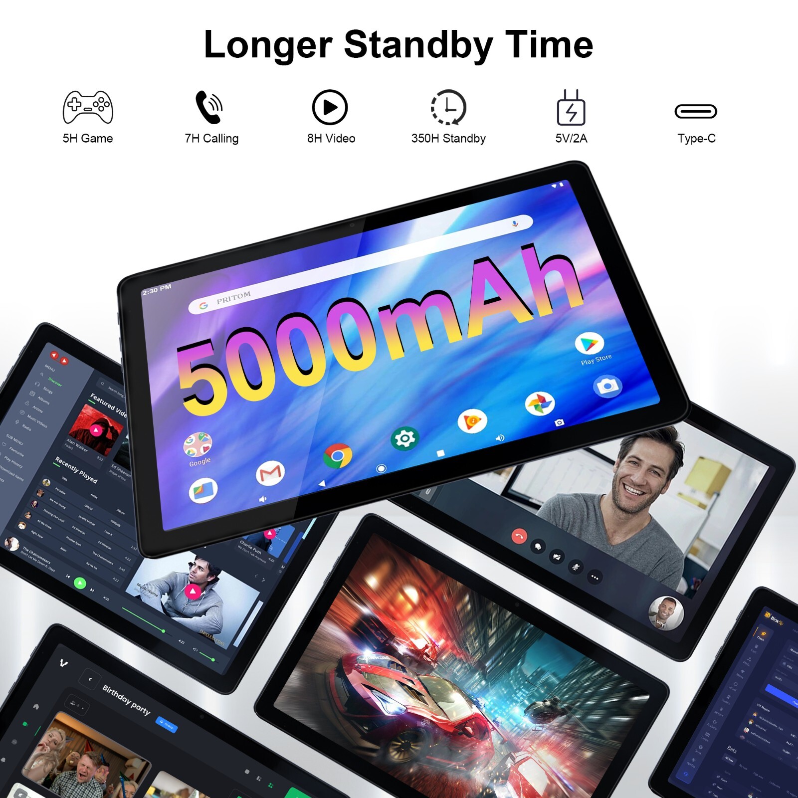 Veidoo Android 13 Tablet 10 inch, 10.1'' IPS Display, 8GB(4+4 Expand) RAM 128GB