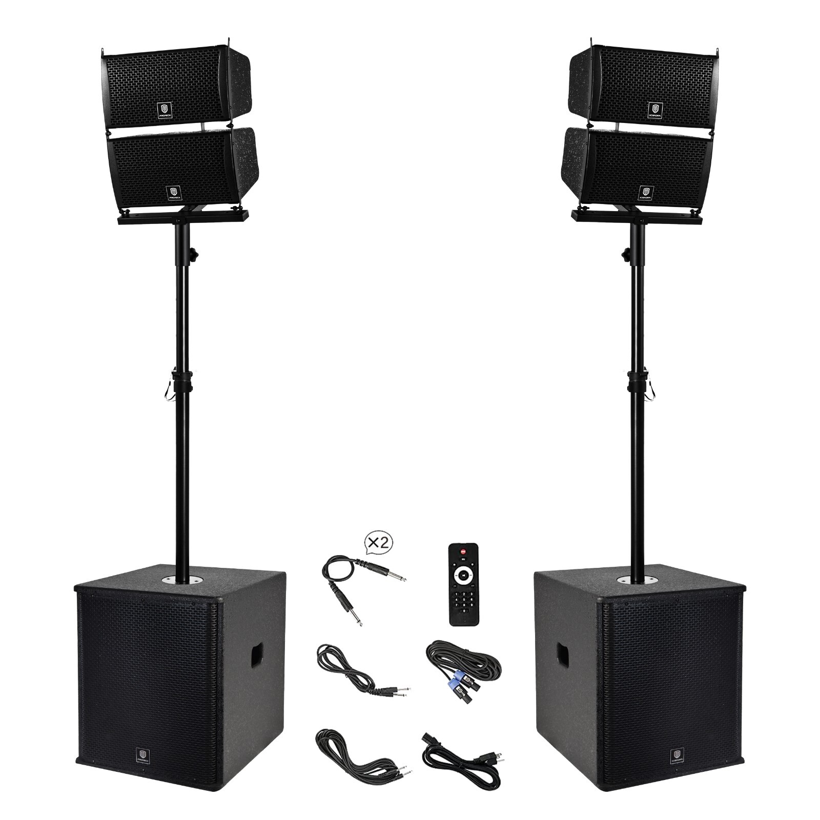 proreck CLUB 6000 15'' 6000W Stereo PA Speaker System Combo Set 4 Line Arrays