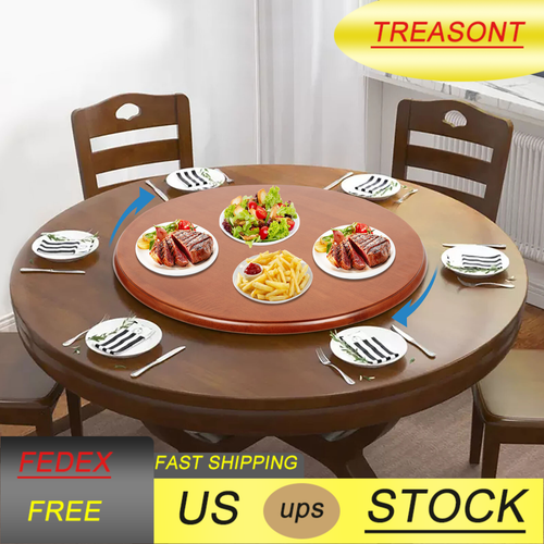 27.56'' Oak Lazy Susan Organizer For Table - Wooden