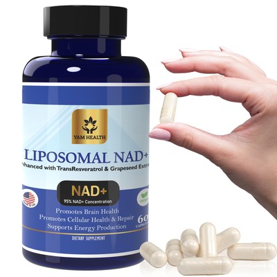 Liposomal NAD+ 810mg, Nicotinamide Riboside Equivalent with Trans-Resveratrol...