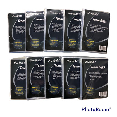 1000 PRO SAFE TEAM SET BAGS 10 Packs Resealable NEW card sleeve protector 34011