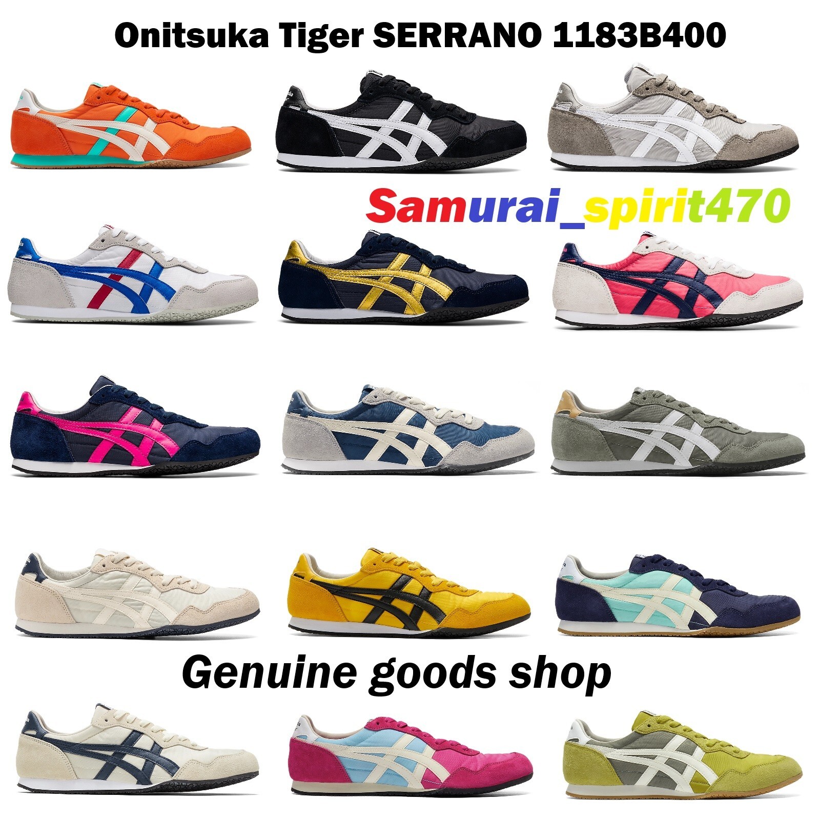 Onitsuka Tiger SERRANO 1183B400 Sneakers Unisex Woman Running US 16size  12colors | eBay