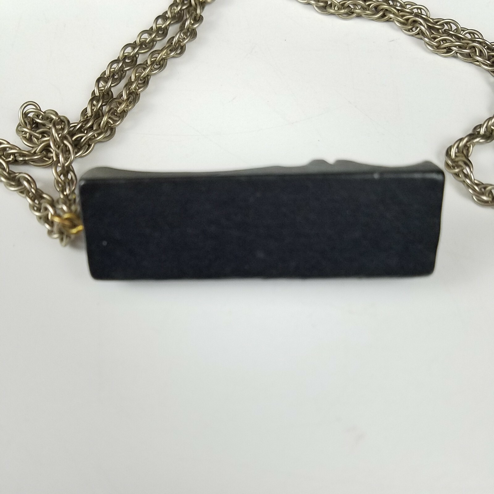 Carved Wood Tiki Moai Easter Island Pendant on Chain Ebony Style