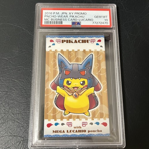PSA 10 Poncho Pikachu Mega Lucario Promo Business Card
