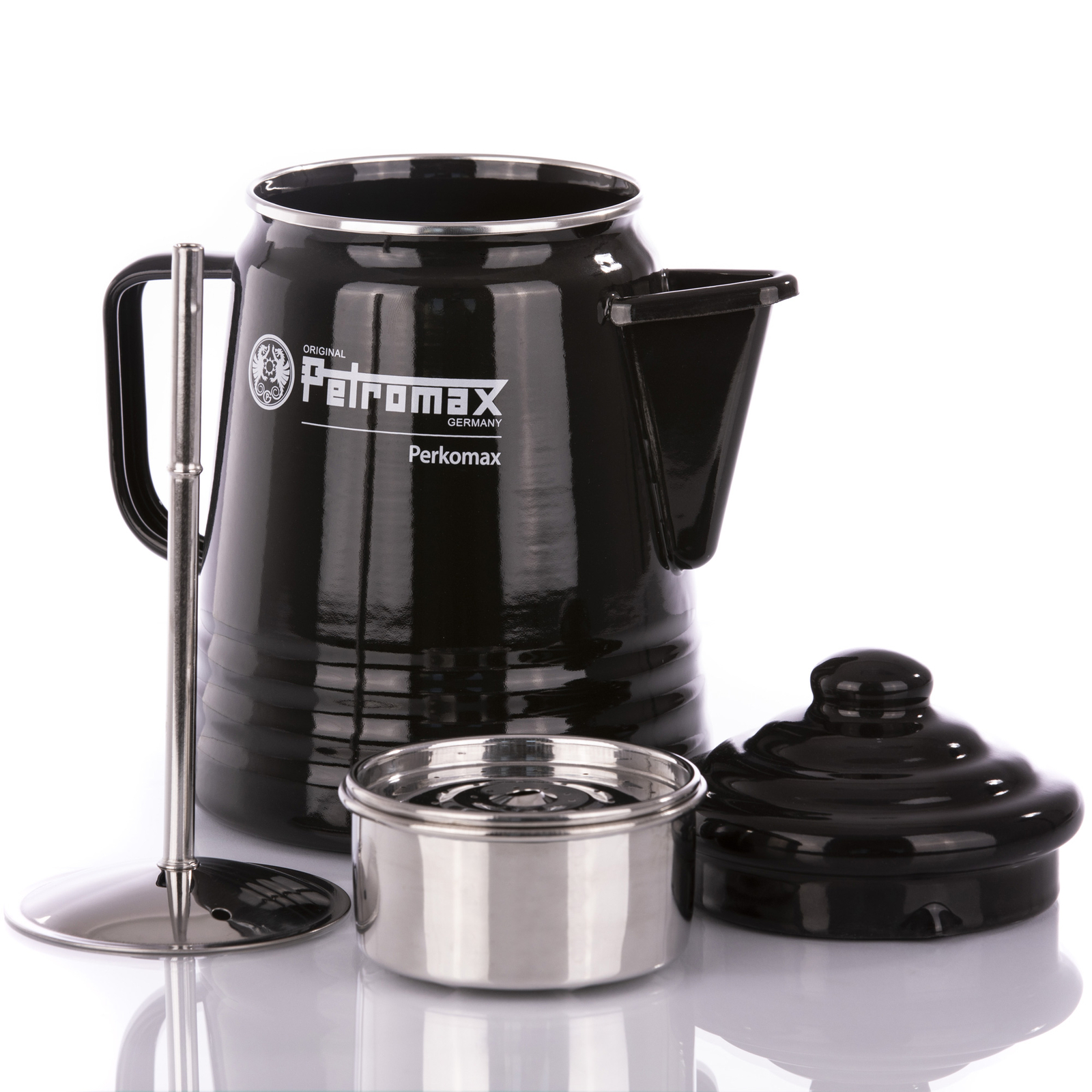 Petromax Perkolator Schwarz Perkomax Emaille Kaffee Tee Kanne Camping Outdoor