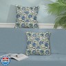 DAFENA Boho Navy Blue Pillow Covers 18x18 Inch 2 Pcs Sage Green Vintage Floral Decor Throw Pillows Spring Flower Summer Outdoor Farmhouse Decoration Pillowcase Cushion Cover for Couch Sofa Bed