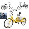 24" 3 Wheel Adult Bike Tricycle Basket Trike Cruise 6 Speed Shimano 3 Color