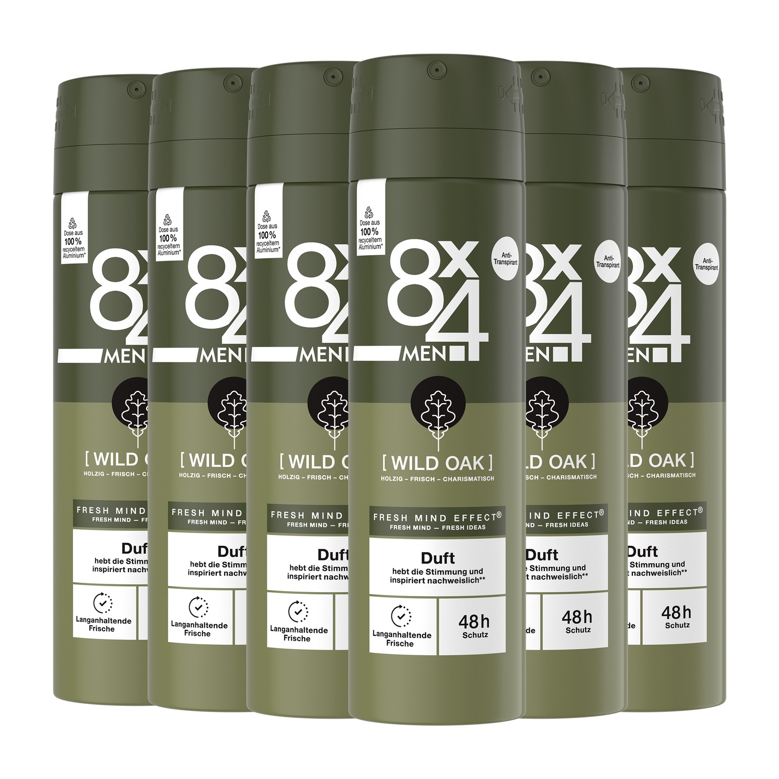 8x4 Deo Spray Wild Oak 6 x 150ml - Bild 1 von 3