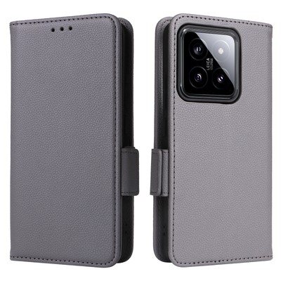 For XiaoMi 14 Pro, Luxury Wallet 3 Card Slots Flip Leather Stand Soft Case Cover