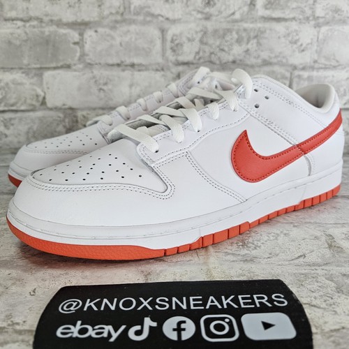 スニーカー Nike Dunk Low Retro White Picante Red Sneaker Politics