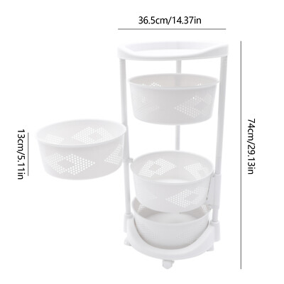 Multi-Layer Vegetable Rotating Basket Rack Fruit Snack Storage Kitchen Organizer