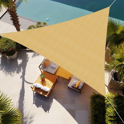 Triangle Sun Shade Sail 12'X12'X12' Permeable Canopy Sand for Patio Garden Ya...