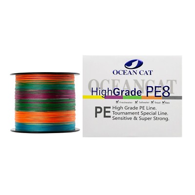 8 Strands Braided Super Strong PE Saltwater Fishing Line Freshwater Sea Bass