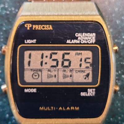 Vintage Precisa LCD Multi alarm / Multi-function digital Watch working!!!